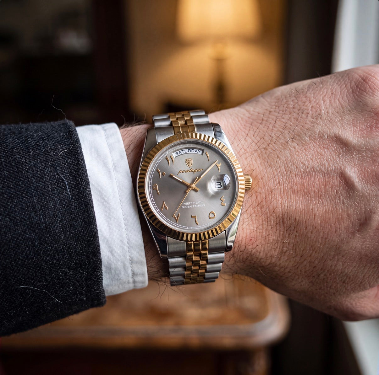 Montre La Cannelée, cadran soleillé et chiffres arabes – L'Heure Juste