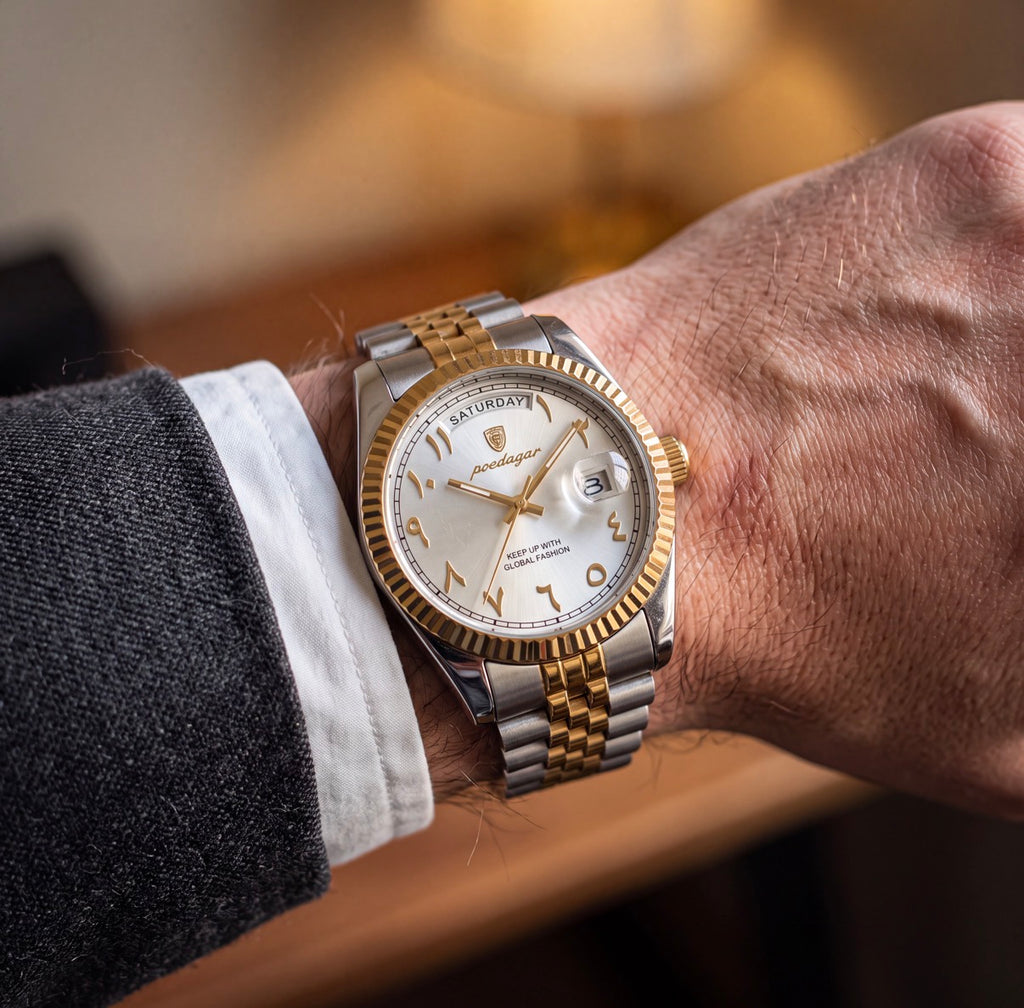 Montre La Cannelée acier, bracelet jubilé et lunette striée – L'Heure Juste