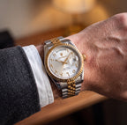 Montre La Cannelée acier, bracelet jubilé et lunette striée – L'Heure Juste