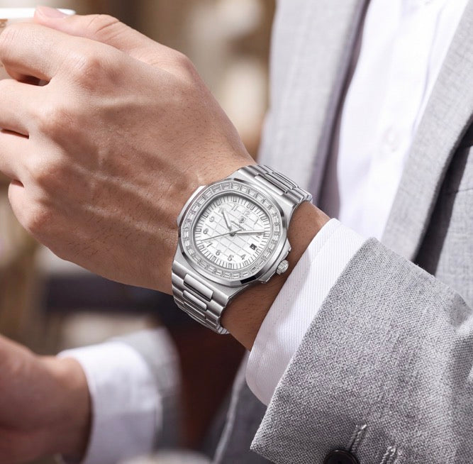 L'Éclat, montre habillée acier à cristaux sertis – L'Heure Juste