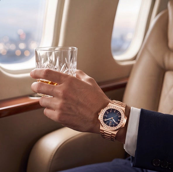 L'Éclat, montre habillée à cadran quadrillé en acier – L'Heure Juste