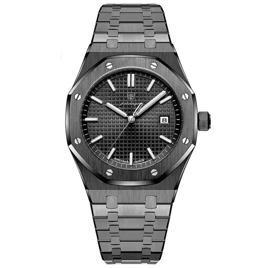 L'Octogone, montre à silhouette classique et lunette octogonale – L'Heure Juste