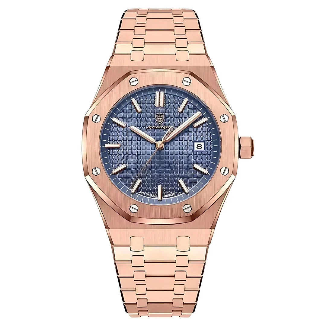 Montre L'Octogone, lunette octogonale et bracelet intégré – L'Heure Juste