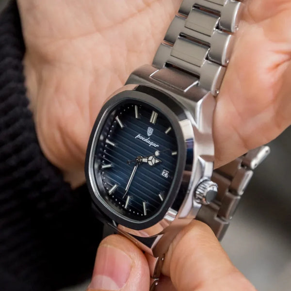 Montre L'Aurore, silhouette acier à boîtier intégré – L'Heure Juste